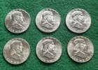 Franklin Half DoIlar Lot of 6 - 90% SiIver