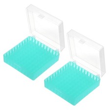 100 Pozzi Centrifuga Tubo Congelatore Scatola di Immagazzinaggio, 2 Pezzi PP Supporto Criogenico, Verde