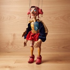 Czech Folk Art Marionette Court Jester - Handmade Original Puppet