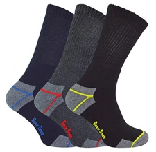 Mens Ultimate Heavy Duty Cushioned Cotton Steel Toe Boot Crew Work Socks Lot