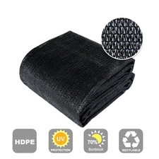 70 Sunblock Shade Cloth With Grommets Black for Plant Cover Greenhouse Barn