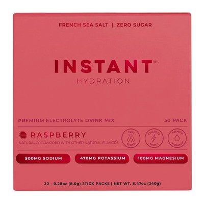 Instant Hydration Electrolytes Powder Packets - Raspberry Electrolyte Drink Mix