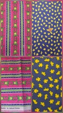 1 yard 10"  33" Blue Pink Green Frogs Cotton Fabric 44" wide