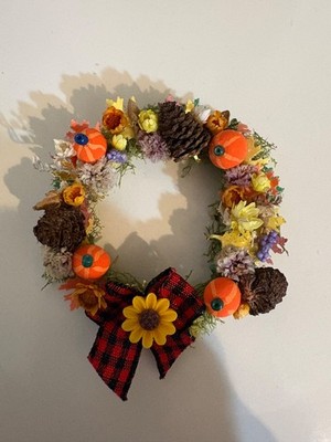 OOAK Artist Dollhouse Miniature Handmade COLORFUL FALL WREATH  1:12 Scale