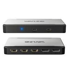 Triple 4K Display Hub USB-C/USB-A to HDMI/DisplayPort Adapter 95W Charging