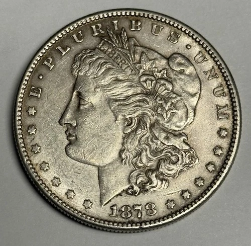XF+ 1878-S Morgan Silver Dollar, ALL ORIGINAL U.S. $1 Coin Extra Fine