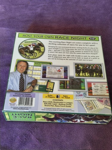 Host Your Own Dvd Race Night Game Horse Racing Brand New Sealed Cheatwell Games - Picture 2 of 2