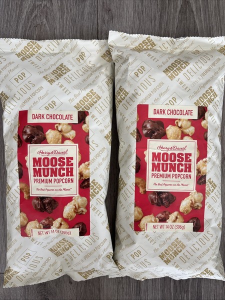 (2X) Palomitas de maíz premium Harry & David Moose Munch, chocolate negro 14 oz