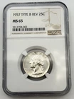 1957 Type B Rev FS-901 Washington Silver Quarter 25C NGC MS65 90% US Coin BM1