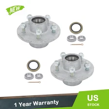 2 Sets 5 X 4.5" Galvanized Trailer Hub Kit New Fits For 3,500 lbs. #84 Spindle
