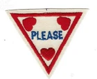 Girl Scouts Try-Its MANNERS Please 59105 Patch Badge GUIDE Triangle Brownies Red
