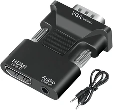 HDMI to VGA Adapter Converter, Suitable for laptops, Old Computers, Monitors, pr