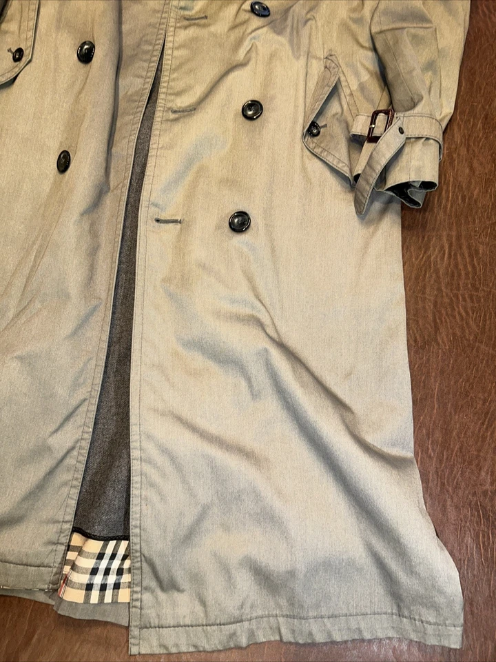 Gabardina de Colección Bradley Jons Hombres Gris Algodón Con Botones Cremallera Forro de Lana L-40 Foto 3 de 4