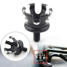 For Harley 96-up Imperial Crown Style Rear Seat Bolt Tab Screw Mount Black+White