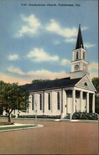 Tallahassee Florida Presbyterian Church ~ unused 1940s linen postcard