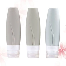 3PCS Empty Silicone Bottles Portable Refillable Storage Subpackaging Bottles