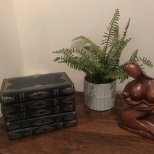 Bundle Vintage Hardback Books Blue Gold 5 Heron Classics Decorative Collectible