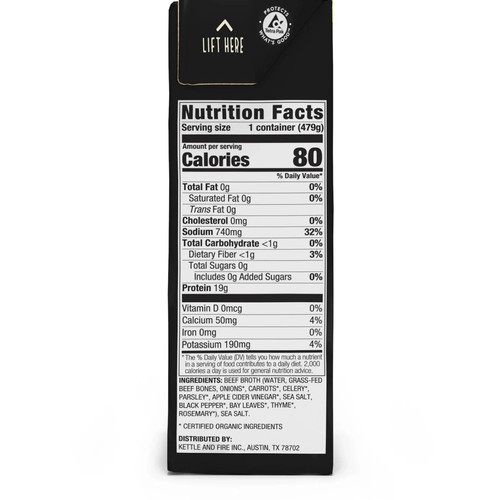 Kettle & Fire Beef Bone Broth  16.9oz Gluten-Free Shelf Stable - Picture 8 of 9