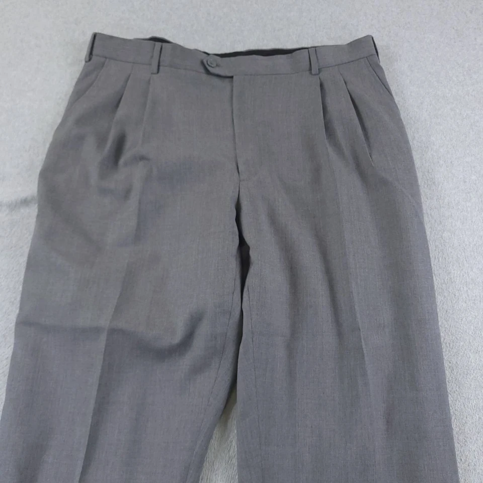 Kirkland Signature Pants Mens 38x32 Gray 100 Wool Made in Italy Dress Trousers - Image 2 of 4