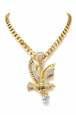 6mm Cuban Link Chain with Iced Eagle Pendant   20 
