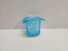 Vintage Fenton Glass Top Hat Vibrant Blue Daisy & Button Pressed Pattern Beauty
