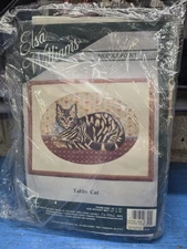 NEW Elsa Williams 06300 TABBY CAT 100% Wool 14" x 10" Needlepoint Kit by Alexa