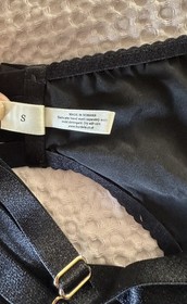 Bordelle Silk Push Up Bustier & Harness Brief - Black Size S 