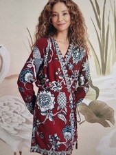 Farm Rio Tropical Landing mini wrap tie waist dress RED Small NWT retail ($248)