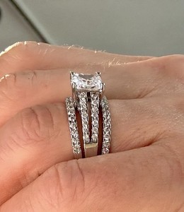 Princess Cut Cubic Zirconia Triple Bridal Set Size 5