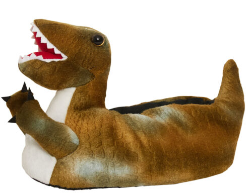 Novedad 3D Dinosaurio Pantuflas Niños Peluche Dino Zapatillas Botines de lana T-Rex  - Imagen 1 de 19