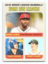 2019  Topps Heritage Minor League Bobby Dalbec / Casey Golden #193 Sea Dogs