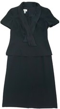 Talbots ~Woman Size 6~ Black Office Wear Dress Short Sleeve, Fully Lined.