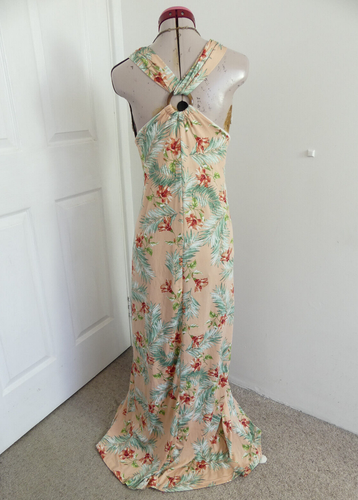 CROSSROADS Peach Floral Maxi DRESS Size Aus 18 NWT Ring Back Plus Cottagecore - Picture 7 of 7