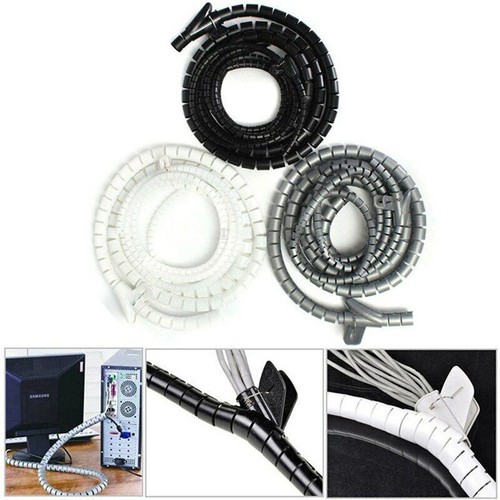Kit fili ordinati 2M 5M PC TV organizzazione copertura avvolgente tubo a spirale ufficio casa Stati Uniti - Foto 2 di 15