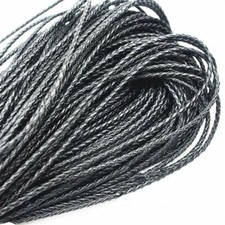 1M 3mm Round Rope Bolo Braided Leather Cord DIY Craft Bracelet Making Gift