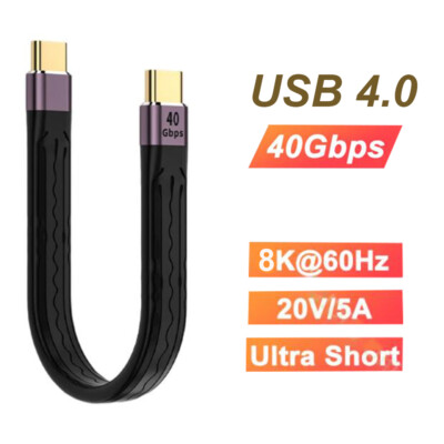 USB C 4.0 Gen 3 Data Cable PD 100W Fast Charging Cable Thunderbolt 3 8K@60Hz 