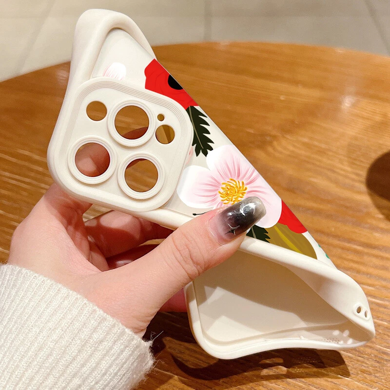 For iPhone 15 14 13 12 11 Pro Max Plus XS XR 8 7 Shockproof Flowers Case Cover - Image 2 of 4