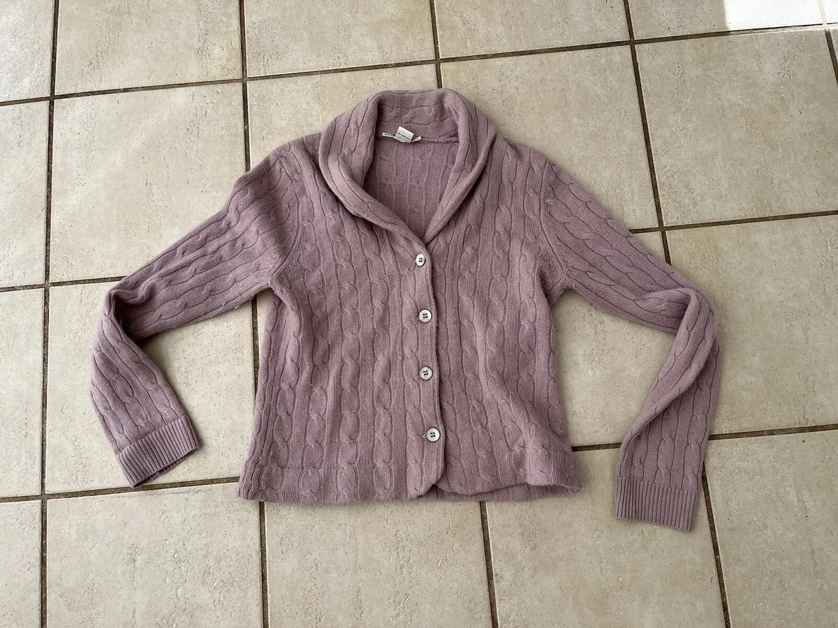 Women s Cashmere Sweater Pale Purple Open Collar by Evelyn Grace Size L