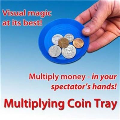 Royal BLUE MAGIC COIN MULTIPLYING TRAY Saucer Trick Money Beginner Close Up Toy 