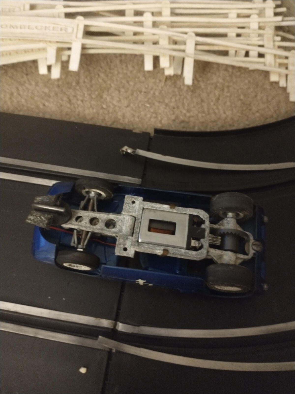 Vtg Lot of Strombecker Slot Race Car Curve & Straight Tracks, Guard