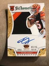 2013 PANINI CROWN ROYALE TYLER EIFERT #237 ROOKIE SILHOUETTE PATCH AUTO #/25