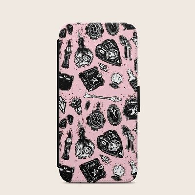 HEXENMUSTER HANDYHÜLLE FÜR IPHONE SAMSUNG PIXEL NIEDLICH MÄDCHEN MAGISCH ROSA GELDBÖRSE