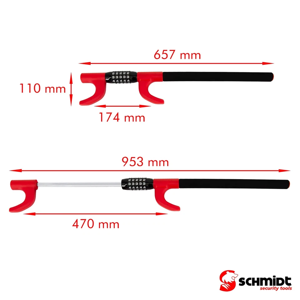 Lenkradkralle, Extra Langes Lenkradschloss, Wegfahrsperre, PKW Diebstahlschutz - Bild 4 von 4