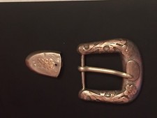 Sterling Silver, gold  Belt Buckle Set