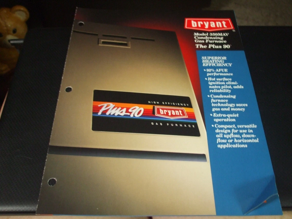 Bryant 350MAV Plus 90 High Efficiency Gas Furnace Sales Brochure | eBay