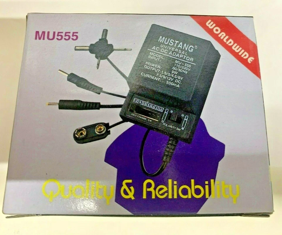 Universal AC/DC Adapter 500mA 1.5-3-4.5 6-7.5-9-12V FREE SHIPPING! MU-555 - Image 3 of 4