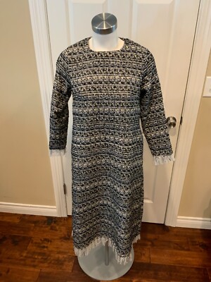Dainty Jewells Evening Eclipse Blue & White Tweed Shift Dress, Size XS NWT!