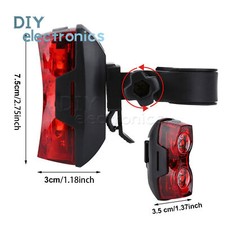 2LED Bright Cycling Bicycle Bike Safe Rear Tail Flashing Back Warning Lamp