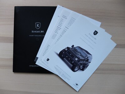 Knight IV VIP Prestige Brochure Press Kit 2009 No Hummer H1 Brochure Very Rare