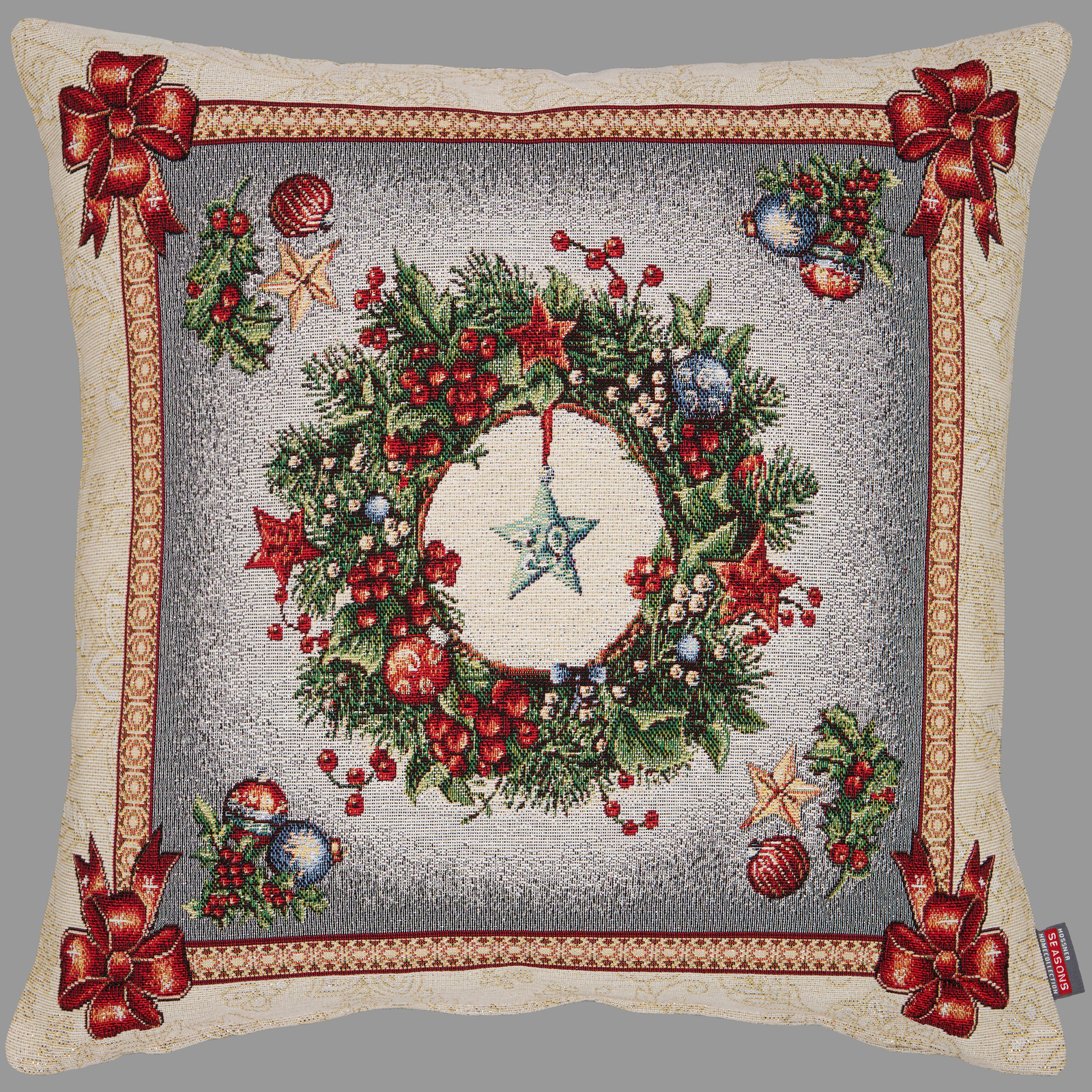 Hossner Gobelin Kissenbezug 45x45 Cm - Kürbis Herbstmotiv Halloween